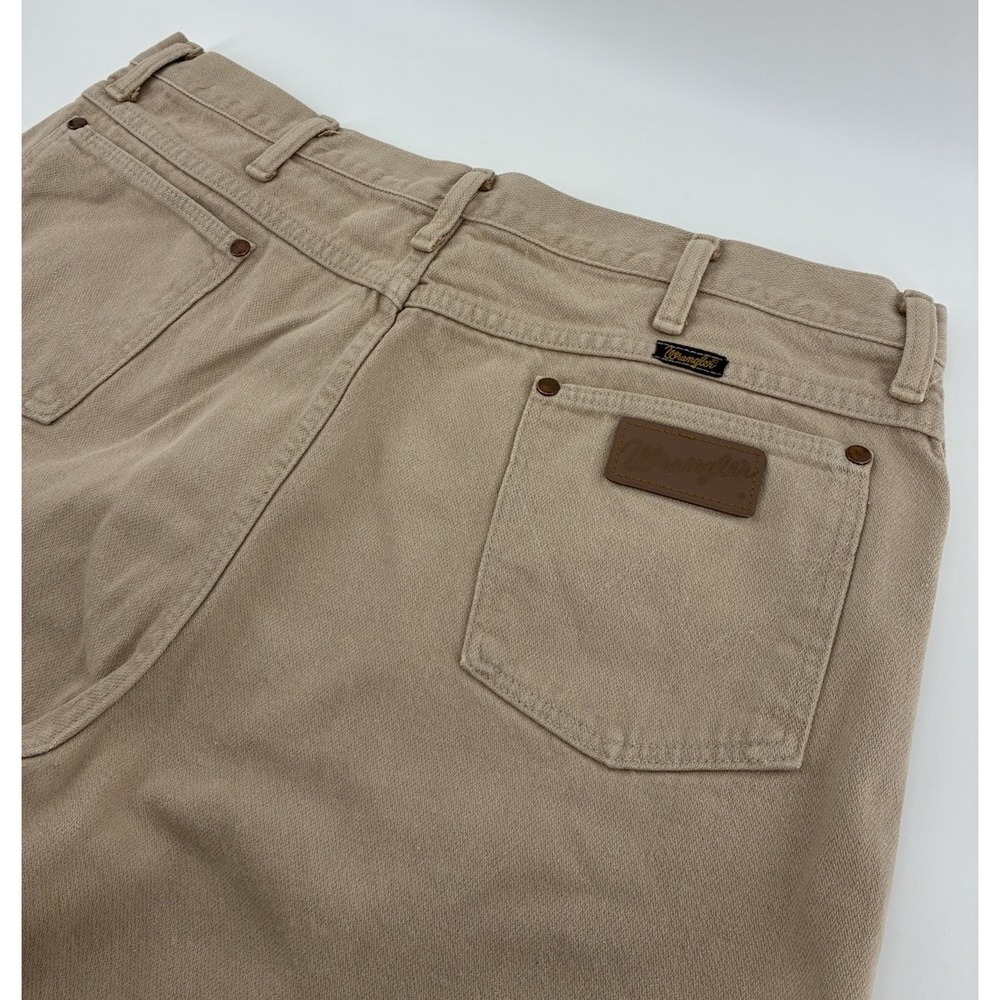 VNTG 80's Wrangler 936TAN‎ Beige Cotton Jeans Men's 36x34 Workwear USA Made